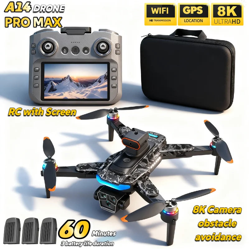 Drone A14 Pro Max: Camouflage 8K avec GPS Intégré