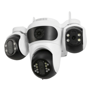 Caméra de surveillance WiFi IP66, 3 Écrans, Vision Nocturne Couleur, 12MP, Imperméable