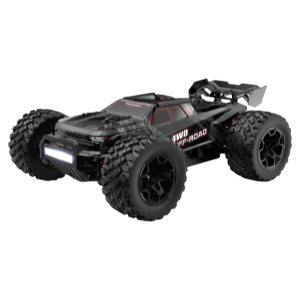 Vue aérienne de la Hyper Go 14207 14208 14209, voiture rc tout terrain prête pour des aventures hors route.