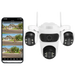 Caméra de surveillance WiFi IP66, 3 Écrans, Vision Nocturne Couleur, 12MP, Imperméable