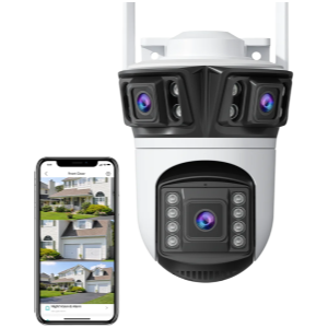 Caméra De Sécurité Extérieure 6K HD PTZ 12MP Avec Détection Humaine - Caméra IP WiFi