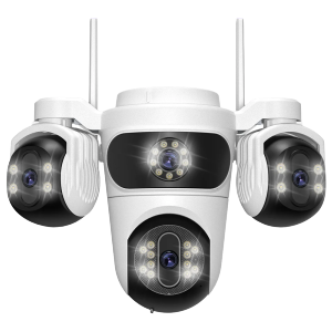 Caméra De Surveillance WiFi 15MP Avec Trois Écrans PTZ, Détection Humaine Et Vision Nocturne