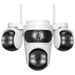 Caméra De Surveillance WiFi 15MP Avec Trois Écrans PTZ, Détection Humaine Et Vision Nocturne