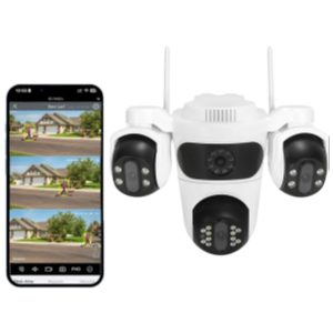 Caméra de surveillance WiFi IP66, 3 Écrans, Vision Nocturne Couleur, 12MP, Imperméable