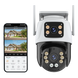 Caméra De Surveillance WiFi 15MP Avec Trois Écrans PTZ, Détection Humaine Et Vision Nocturne