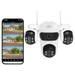 Caméra de surveillance WiFi IP66, 3 Écrans, Vision Nocturne Couleur, 12MP, Imperméable