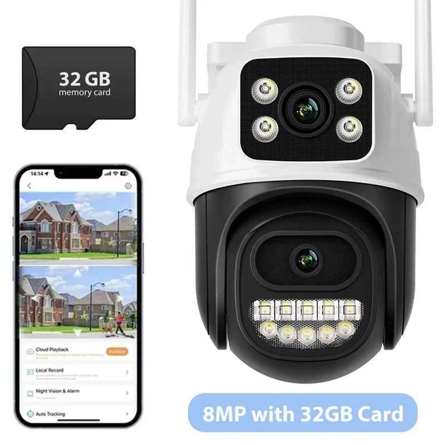Caméra Extérieure WiFi 12MP 6K avec Zoom Numérique 8X et Détection Humaine AI