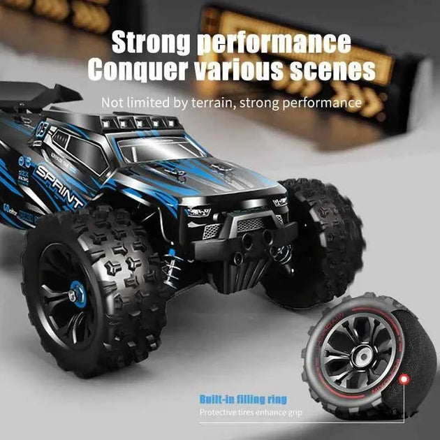 Voiture télécommandée enfant 1:16 VersiRC LED 85 Km/h, Camion Monster 4x4 à Dérive, Jouets Wltoys 124017