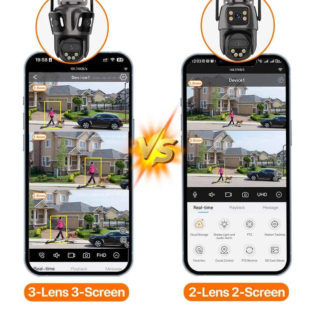 Caméra IP Extérieur 4K PTZ avec Détection Humaine AI et Imperméabilité IP66