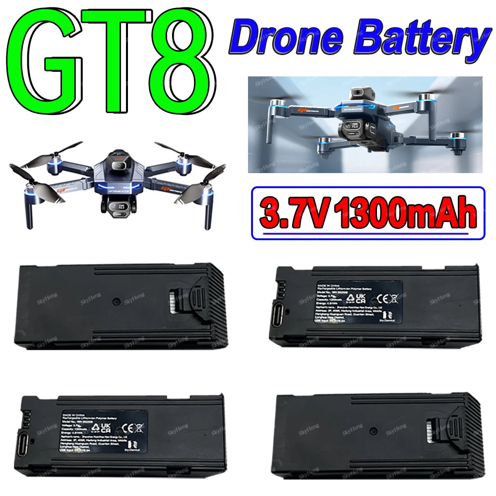Batterie Lipo originale 3,7V 1300mAh avec port USB C pour drone GT8 4K