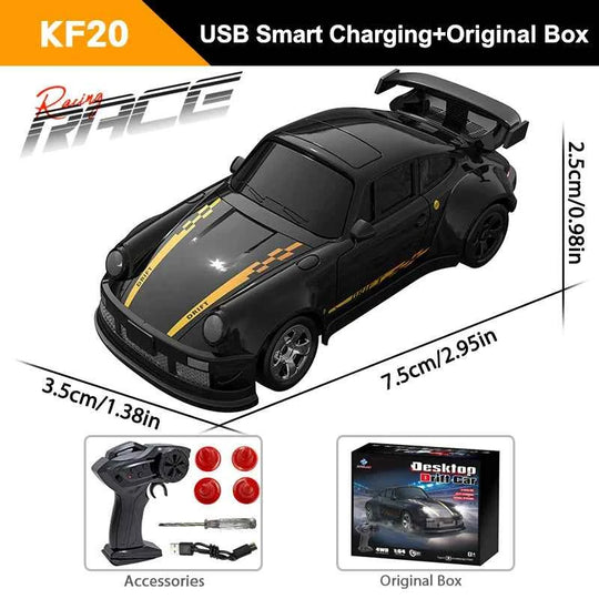 Voiture RC Haute Vitesse 1/64 4WD Mini GTR Télécommandée avec Batterie Lithium Jouet Garçon