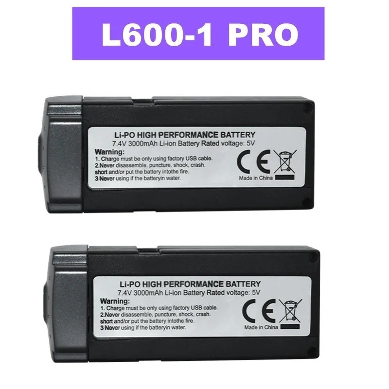 Batterie Lipo pour Drone L600 PRO 1 MAX 7.4V 3000 ou 4500mAh