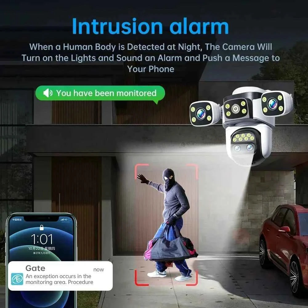 Caméra de Sécurité Extérieure 20MP WiFi PTZ 10X Zoom 720° Imperméable ANSVICAM