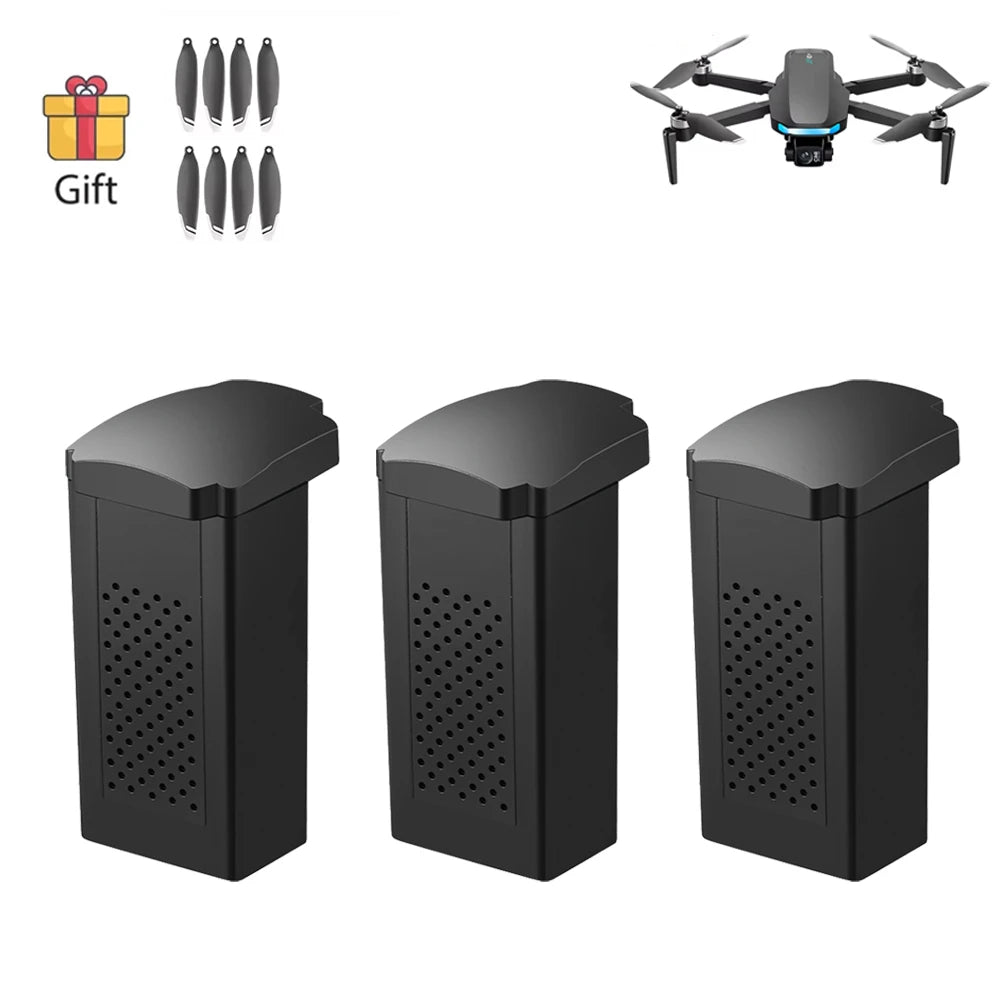 Batterie Lipo 7.4V 1600mAh et hélices pour drone S-X1 MAX 4K