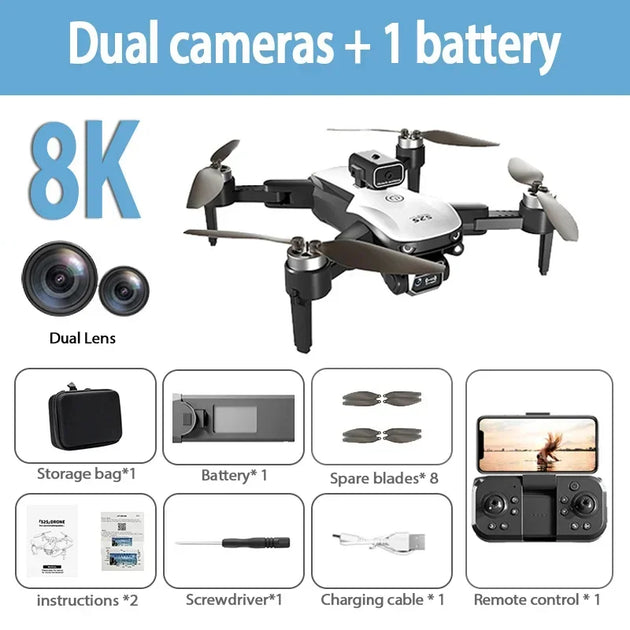 Nouveau S2S Mini Drone professionnel 8K HD caméra mouche 25Min évitement d'obstacles sans brosse pliable quadrirotor optique pour Xiaomi - Https://jimmyscholtus.com