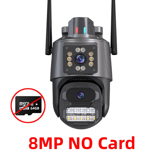 Zoom avant de la caméra de sécurité extérieure, montrant son design élégant et fonctionnel.