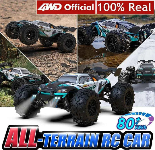Voiture RC à dérive 1:16, 80 km/h, LED, 4WD, camion monstre télécommandé pour enfants et adultes