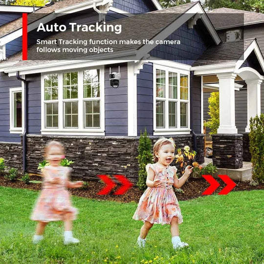 Caméra Extérieure WiFi 12MP 6K avec Zoom Numérique 8X et Détection Humaine AI