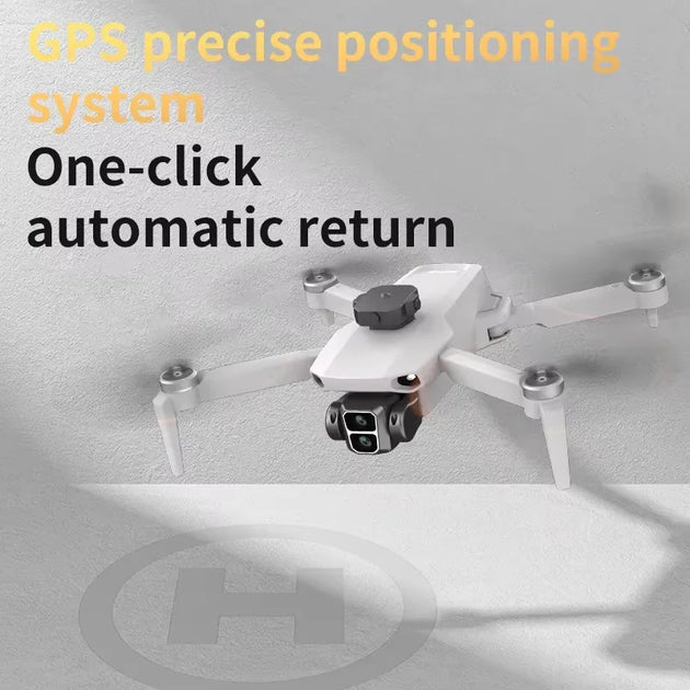 Accessoires inclus avec le drone professionnel GPS L106-1, comprenant télécommande, batterie et chargeur.