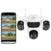 Caméra de surveillance WiFi IP66, 3 Écrans, Vision Nocturne Couleur, 12MP, Imperméable