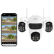 Caméra de surveillance WiFi IP66, 3 Écrans, Vision Nocturne Couleur, 12MP, Imperméable