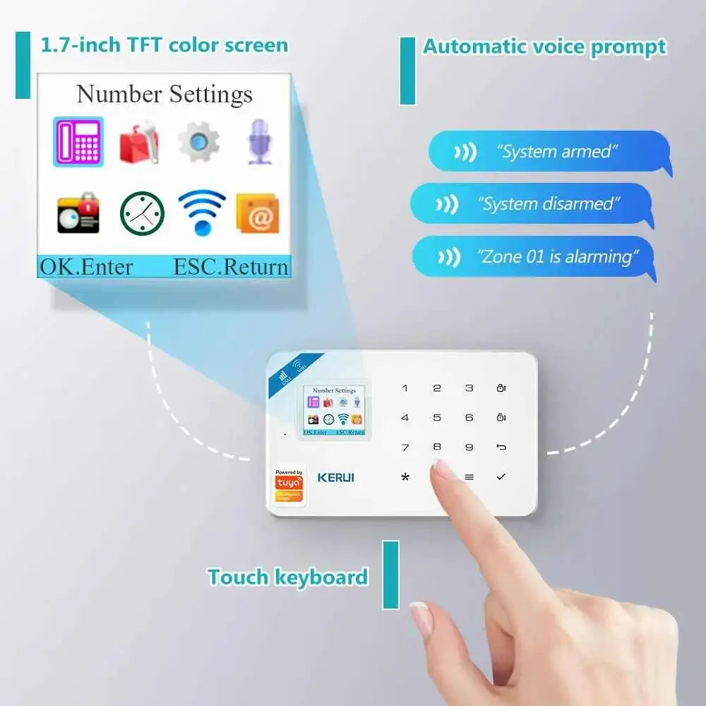 Alarme de sécurité WiFi KERUI W181 avec Détecteur de Mouvement Caméra IP et Commande par App - Alarme de sécurité