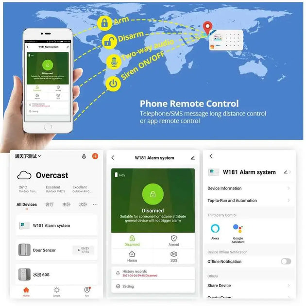 Alarme de sécurité WiFi KERUI W181 avec Détecteur de Mouvement Caméra IP et Commande par App - Alarme de sécurité