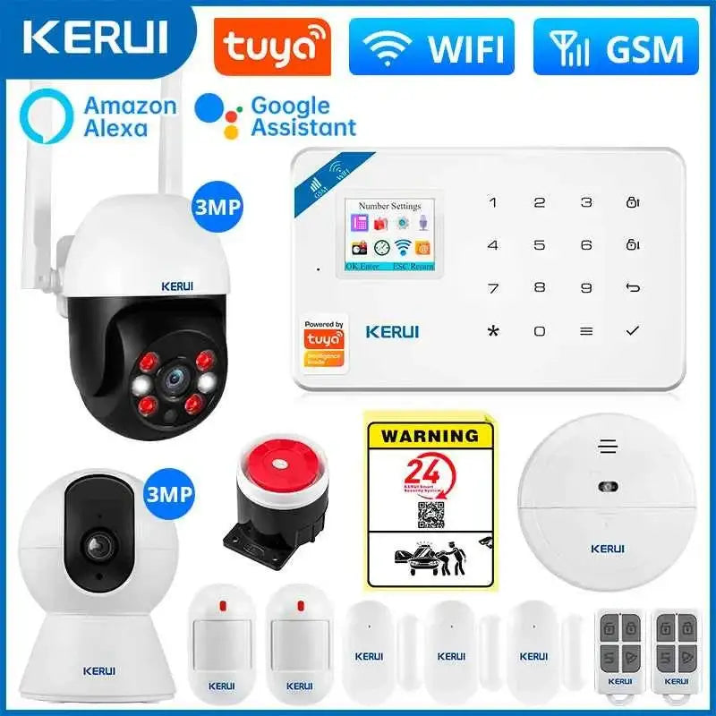 Alarme de sécurité WiFi KERUI W181 avec Détecteur de Mouvement Caméra IP et Commande par App - Système d’alarme KIT 6