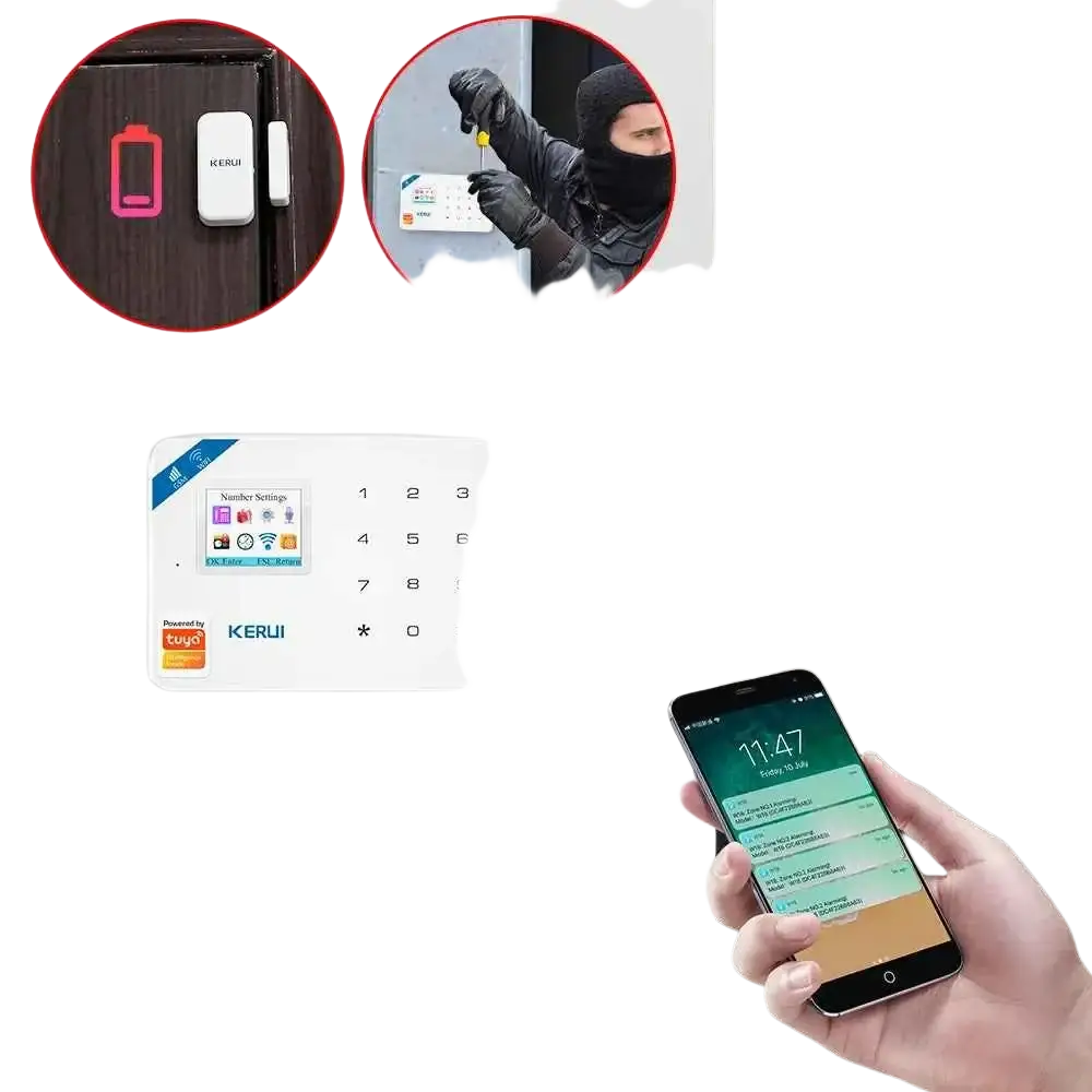 Alarme de sécurité WiFi KERUI W181 avec Détecteur de Mouvement Caméra IP et Commande par App - Alarme de sécurité