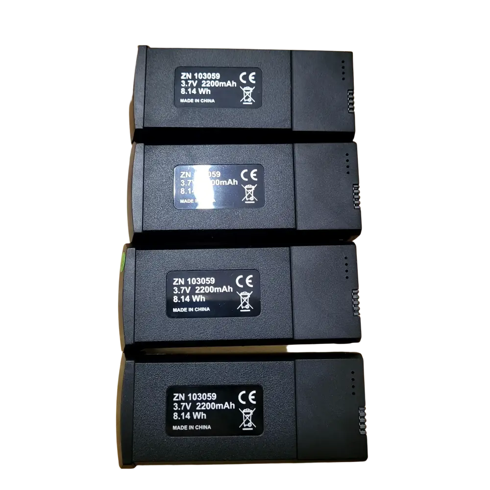 Batterie Lipo d’origine 3.7V 2200mAh pour drone K19 MAX avec port USB C - 4 Pièces - Batterie