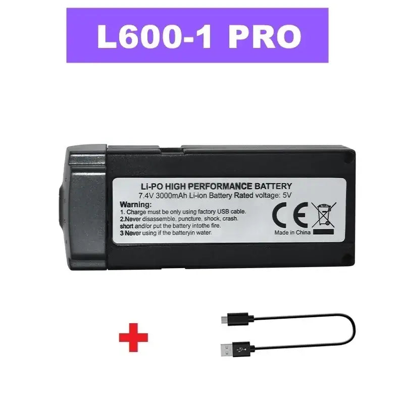 Batterie Lipo pour Drone L600 PRO 1 MAX 7.4V 3000 ou 4500mAh - 1B L600-1 PRO-C - Batterie