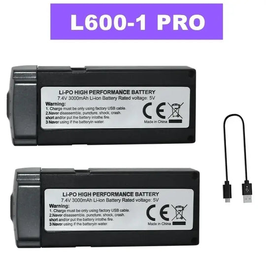 Batterie Lipo pour Drone L600 PRO et MAX 3000mAh ou 4500mAh - 2B L600-1 PRO-C - Batterie