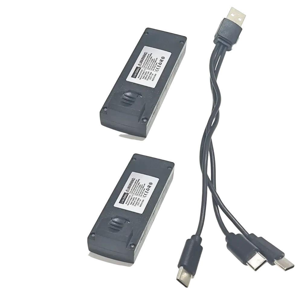 Batterie Lithium 3.7V 2000mAh et Câble pour Drone L106 Pro Max - 2 Batteries - Batterie