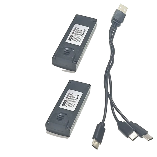 Batterie Lithium 3.7V 2000mAh et Câble pour Drone L106 Pro Max - 2 Batteries - Batterie