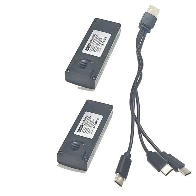 Batterie Lithium 3.7V 2000mAh et Câble pour Drone L106 Pro Max - 2 Batteries - Batterie