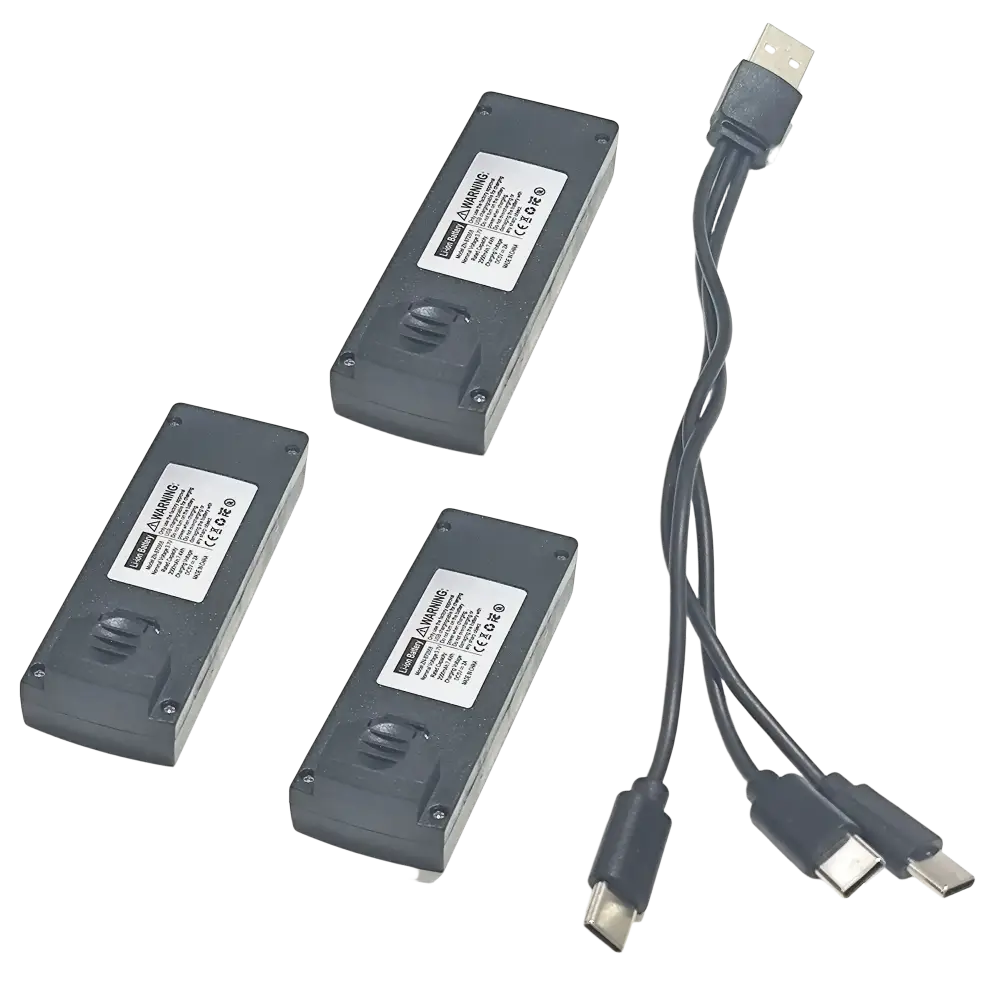 Batterie Lithium 3.7V 2000mAh et Câble pour Drone L106 Pro Max - 3 Batteries - Batterie