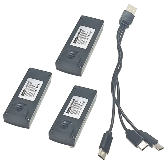 Batterie Lithium 3.7V 2000mAh et Câble pour Drone L106 Pro Max - 3 Batteries - Batterie
