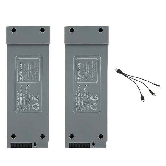 Batterie Lithium 3.7V 2000mAh pour Drone Z908 PRO et MAX - 2 Pièces et USB - Batterie
