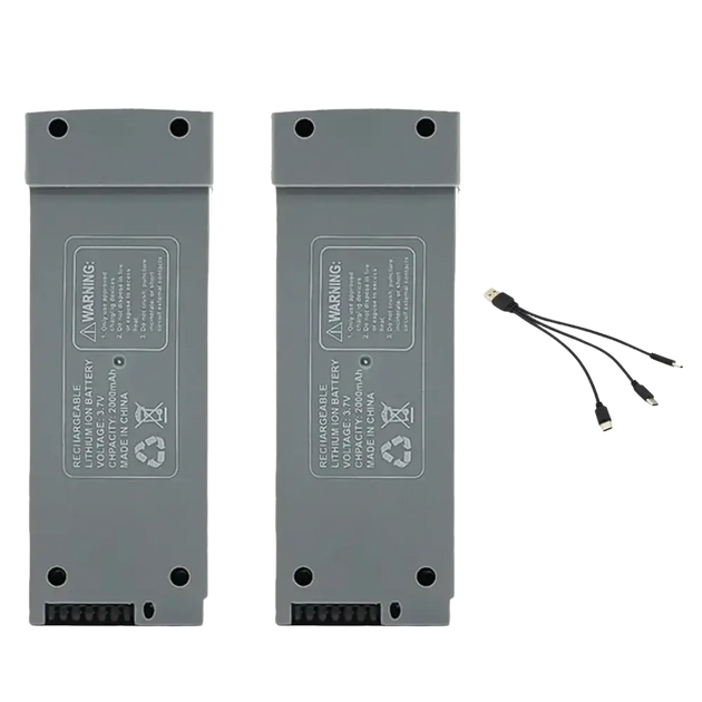 Batterie Lithium 3.7V 2000mAh pour Drone Z908 PRO et MAX - 2 Pièces et USB - Batterie