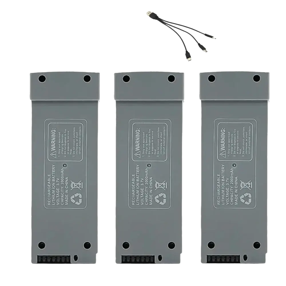Batterie Lithium 3.7V 2000mAh pour Drone Z908 PRO et MAX - 3 Pièces et USB - Batterie