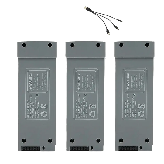 Batterie Lithium 3.7V 2000mAh pour Drone Z908 PRO et MAX - 3 Pièces et USB - Batterie