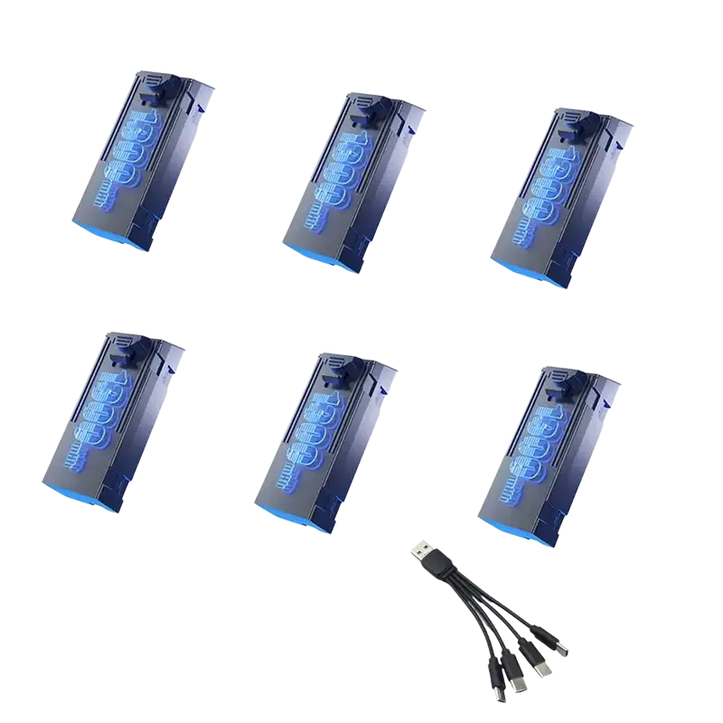 Batterie originale 3.7V 1300mAh pour drone quadrirotor GT8 professionnel - Cable de chargement (6 Pièces) - Batterie