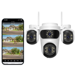 Caméra De Surveillance WiFi 15MP Avec Trois Écrans PTZ, Détection Humaine Et Vision Nocturne