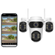Caméra De Surveillance WiFi 15MP Avec Trois Écrans PTZ, Détection Humaine Et Vision Nocturne