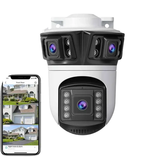 Caméra De Sécurité Extérieure 6K HD PTZ 12MP Avec Détection Humaine - Caméra IP WiFi