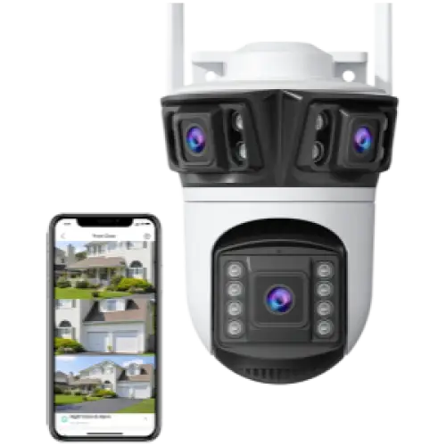 Caméra De Sécurité Extérieure 6K HD PTZ 12MP Avec Détection Humaine - Caméra IP WiFi