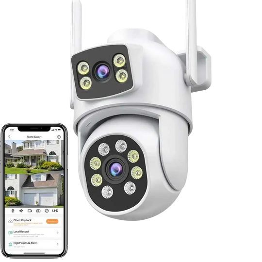 Caméra De Sécurité Extérieure 6K HD PTZ 12MP Avec Détection Humaine - Caméra IP WiFi