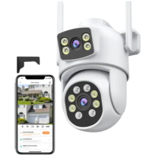 Caméra De Sécurité Extérieure 6K HD PTZ 12MP Avec Détection Humaine - Caméra IP WiFi