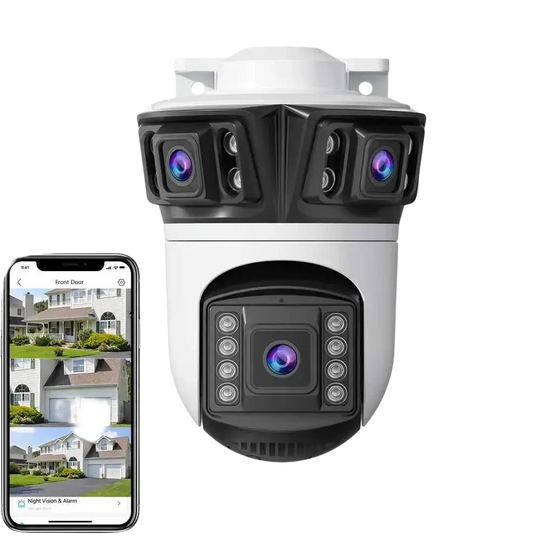 Caméra De Sécurité Extérieure 6K HD PTZ 12MP Avec Détection Humaine - Caméra IP WiFi