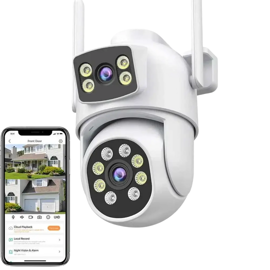 Caméra De Sécurité Extérieure 6K HD PTZ 12MP Avec Détection Humaine - Caméra IP WiFi